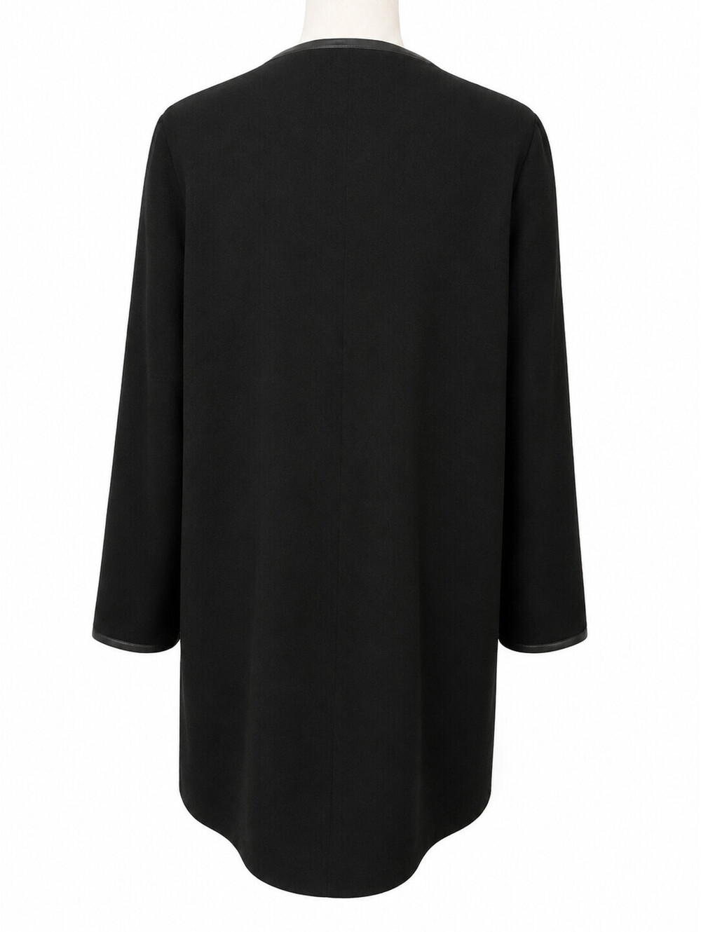 Vintage Womens Banana Republic Black Collarless Car Coat Mid-Length Jacket SzXL - Picture 2 of 11